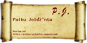 Palku Jolánta névjegykártya